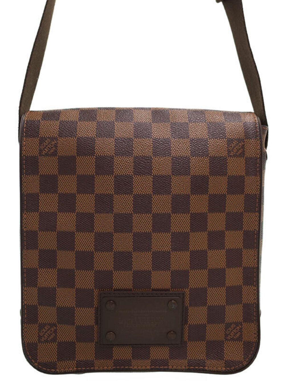 Louis Vuitton Damier Brooklyn Shoulder Bag Canvas Leather Brown